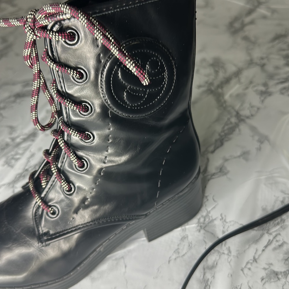 Sam & Libby combat boot style mid calf shoe with side zipper